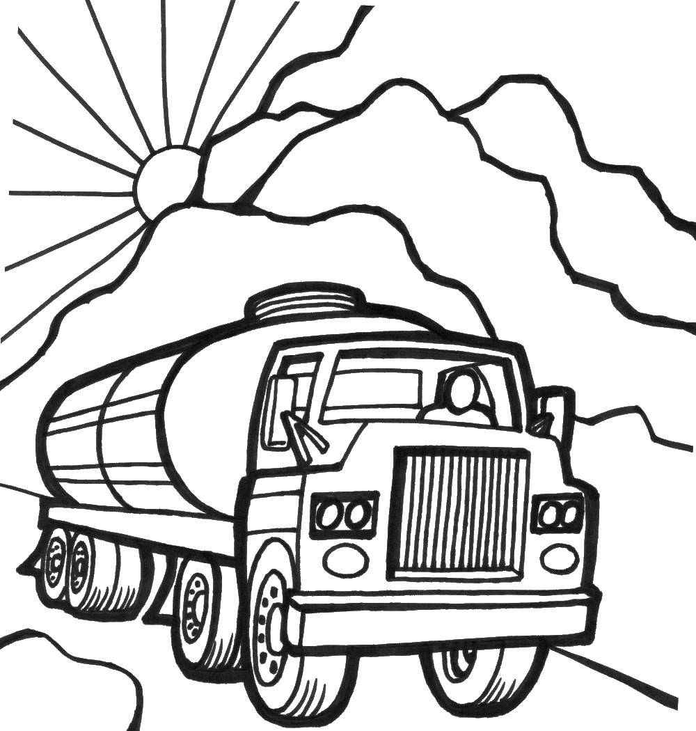 Опис: розмальовки  Вантажівка. Категорія: Машини. Теги:  машини, транспорт, автомобіль, вантажівка.
