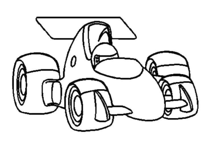 Название: Раскраска Гоночный автомобиль. Категория: Машины. Теги: Машина, гоночная.