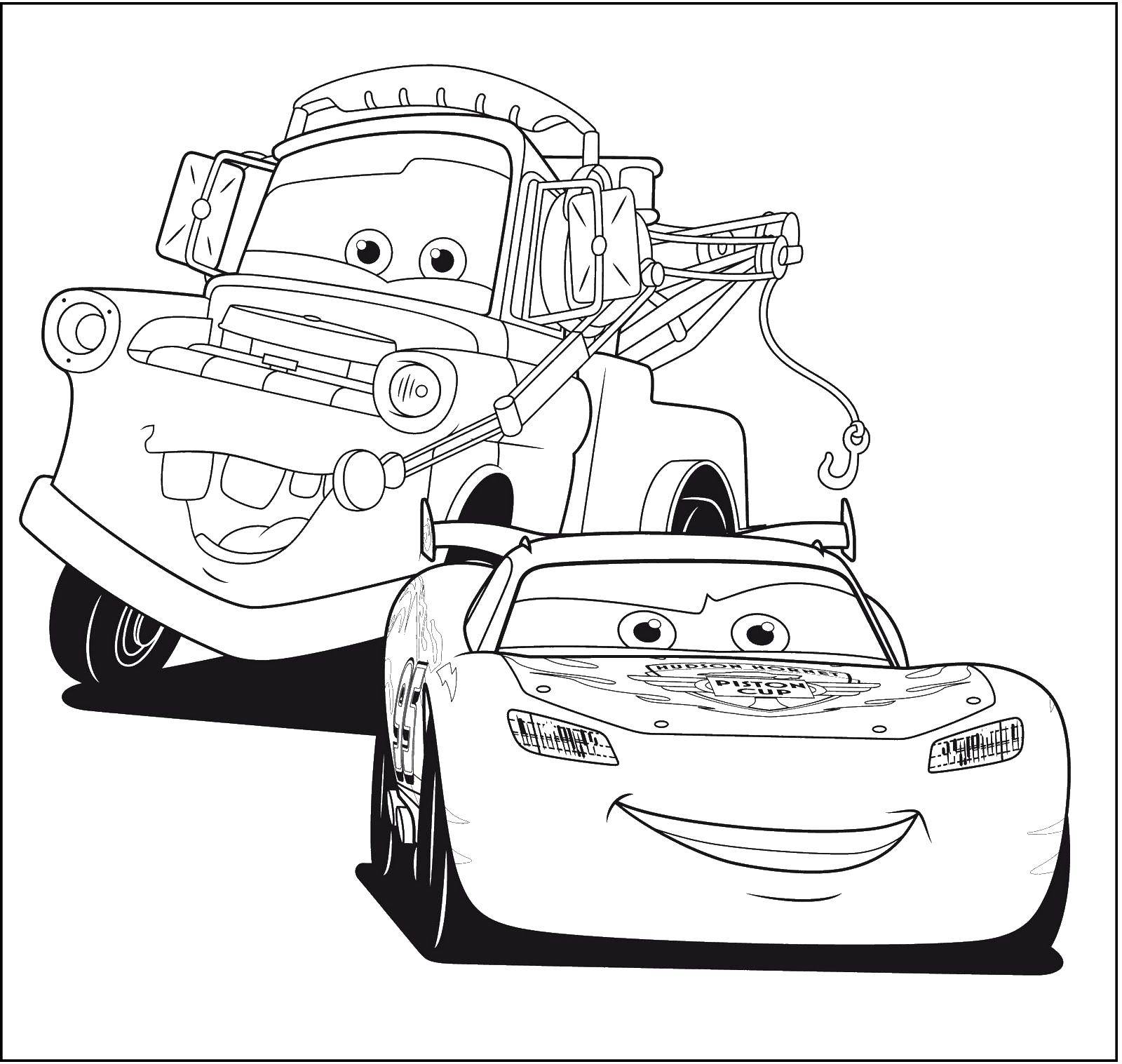 Название: Раскраска Мультфильм тачки . Категория: Машины. Теги: мультфильм, Тачки, машины.