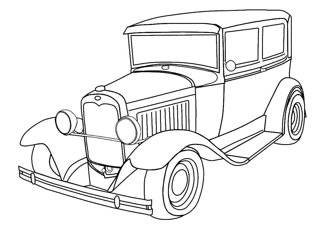Coloring Old car. Category Machine . Tags:  Transport, car.
