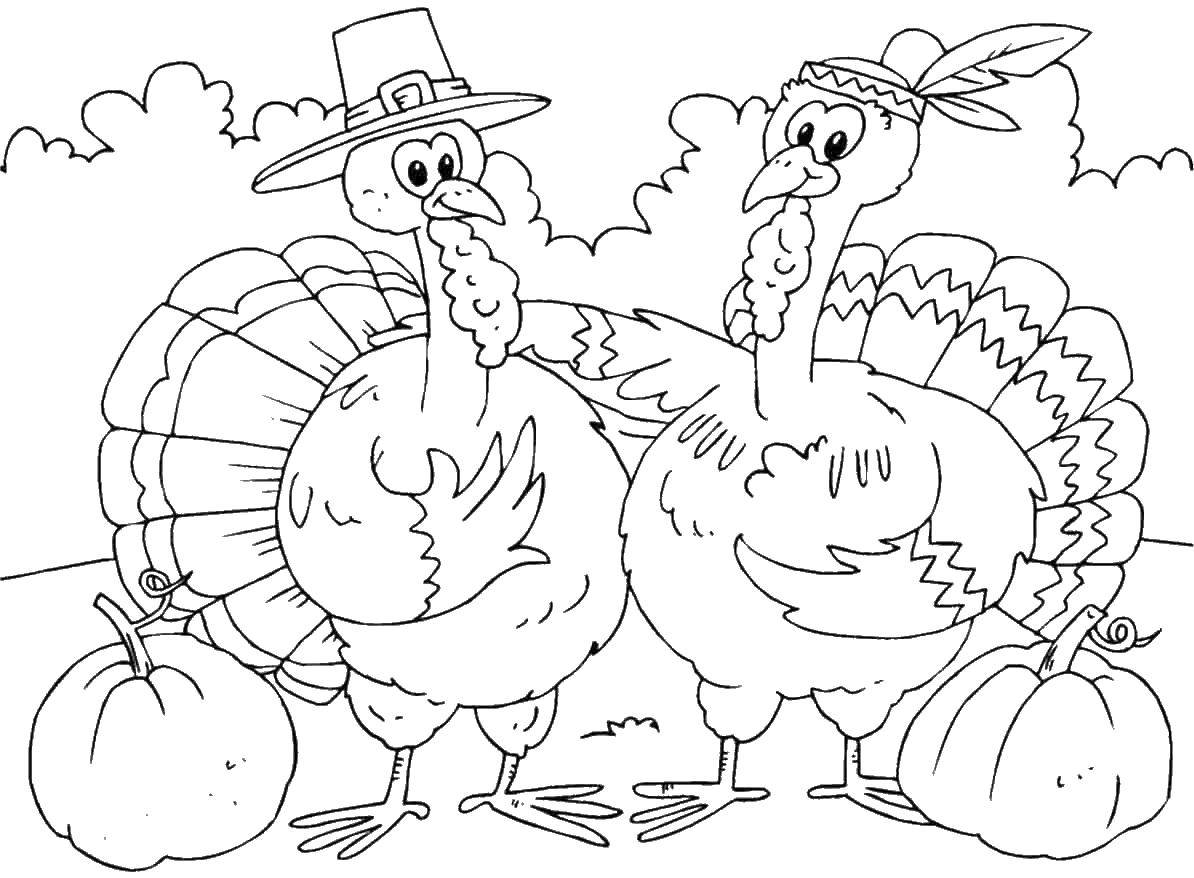 Coloring Turkey day blagodarenie. Category the holidays. Tags:  day blagodarenie.