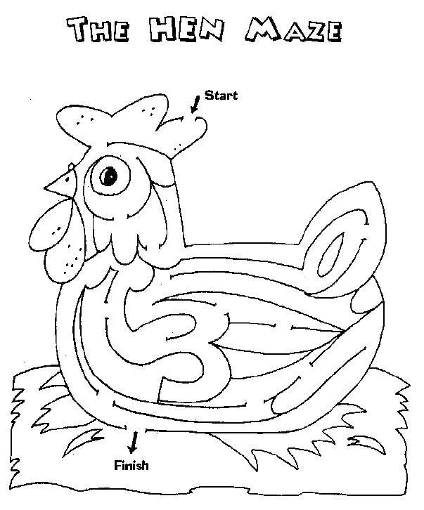 Coloring Maze chicken. Category Mazes. Tags:  maze, chicken.