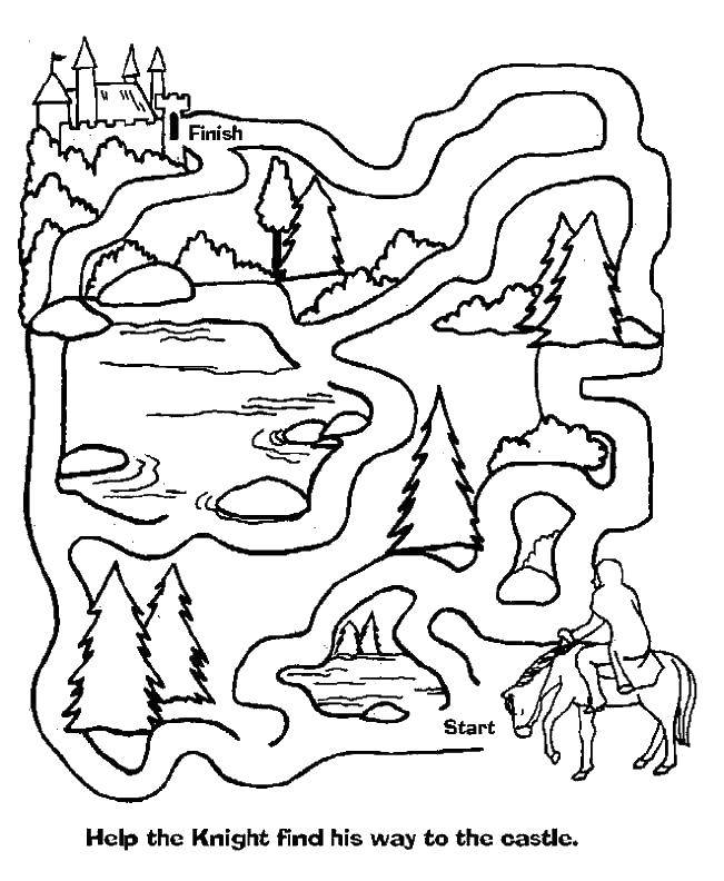 Coloring Find the path to the castle. Category Mazes. Tags:  Maze, logic.