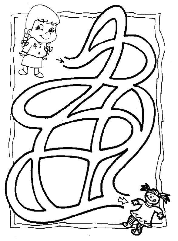 Coloring Get through the labyrinth. Category Mazes. Tags:  Maze, logic.