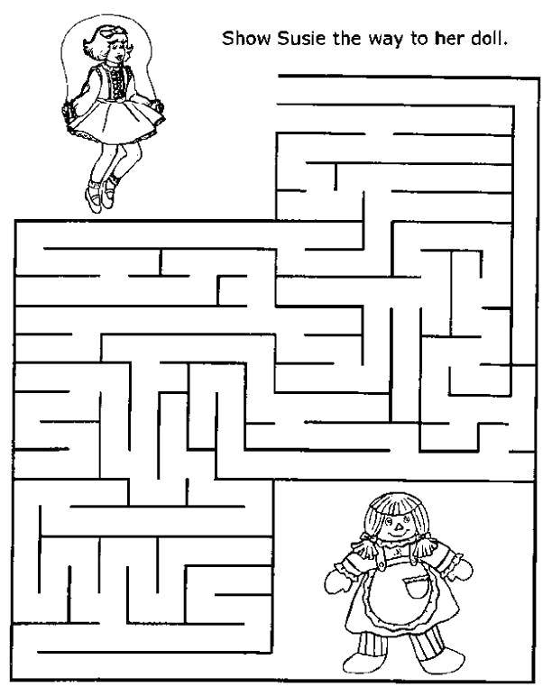 Coloring Susie specify the path to the doll. Category Mazes. Tags:  Maze, logic.