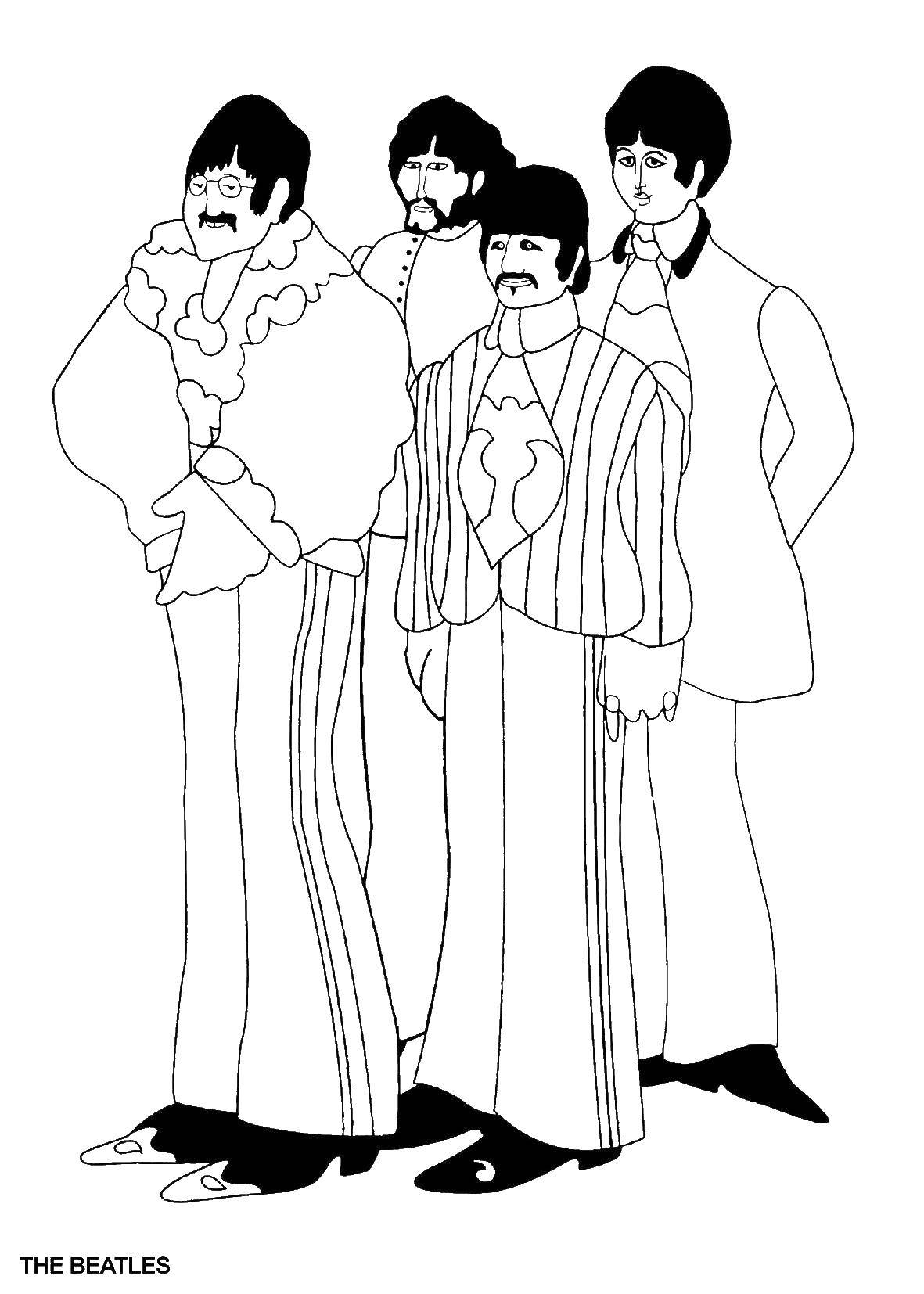 Coloring The Beatles. Category coloring. Tags:  Celebrity.