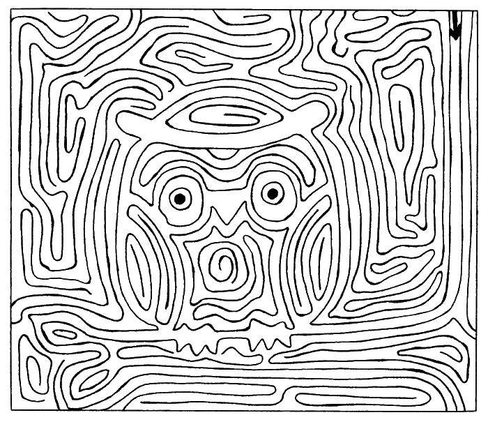 Coloring Labyrinth owl. Category mazes. Tags:  maze, owl.