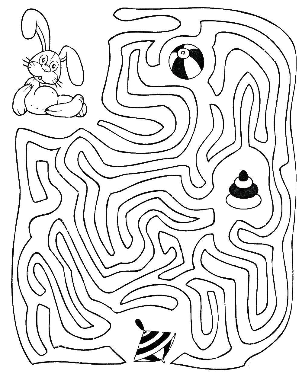 Coloring Help Bunny. Category Mazes. Tags:  Maze, logic.