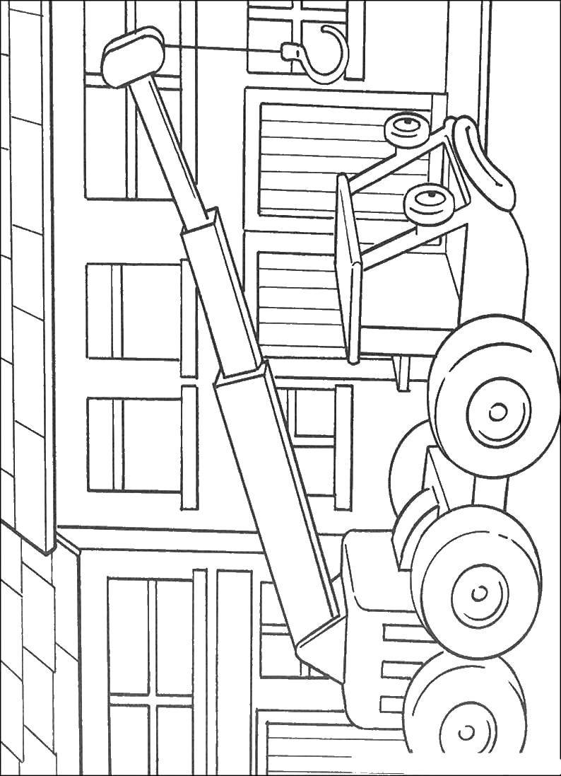 Coloring Crane. Category building tools. Tags:  construction machine, crane.