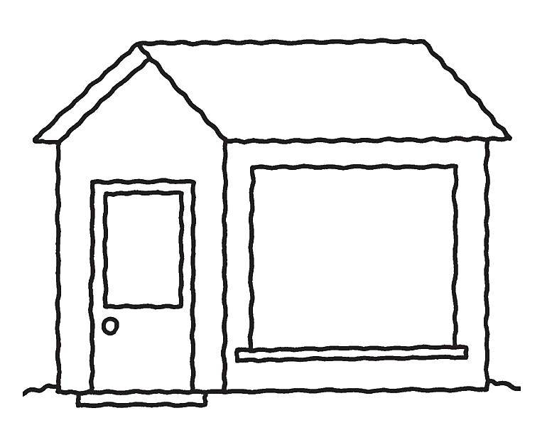 Название: Раскраска Домик. Категория: простые раскраски. Теги: Дом, здание.