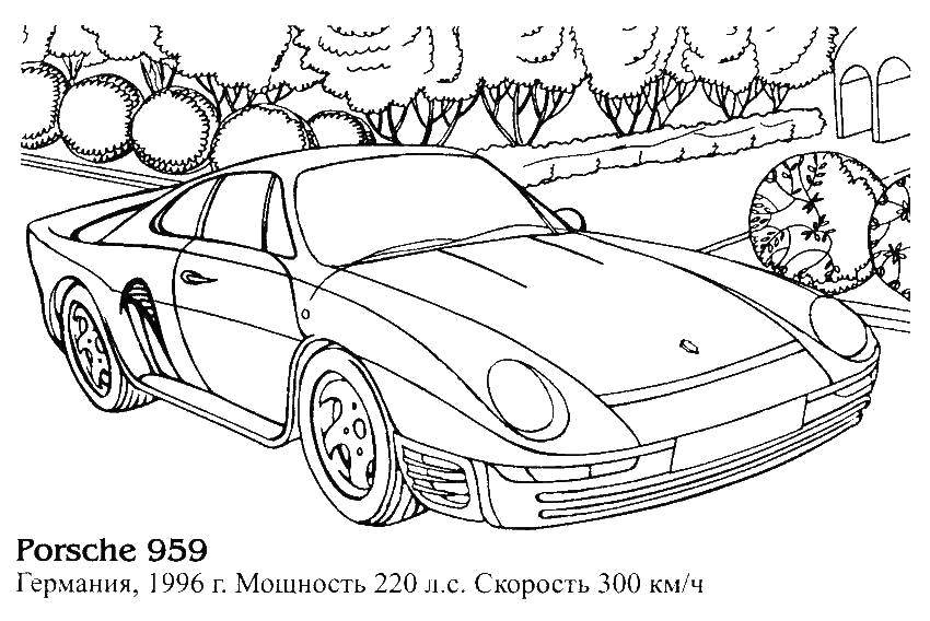 Coloring Porsche car. Category machine . Tags:  Machine, modern.