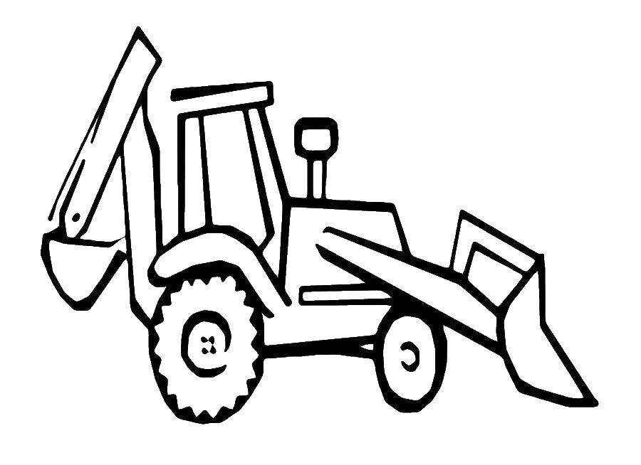 Coloring Bulldozer. Category tractor. Tags:  Transport, tractor.