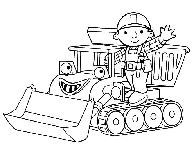 Coloring Bulldozer. Category tractor. Tags:  Transport, bulldozer.