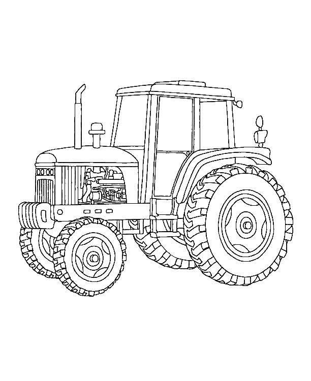 Coloring Powerful tractor. Category tractor. Tags:  Transport, tractor.