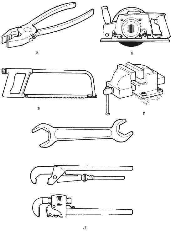 Coloring Building tools. Category coloring. Tags:  Builder, tools, building.