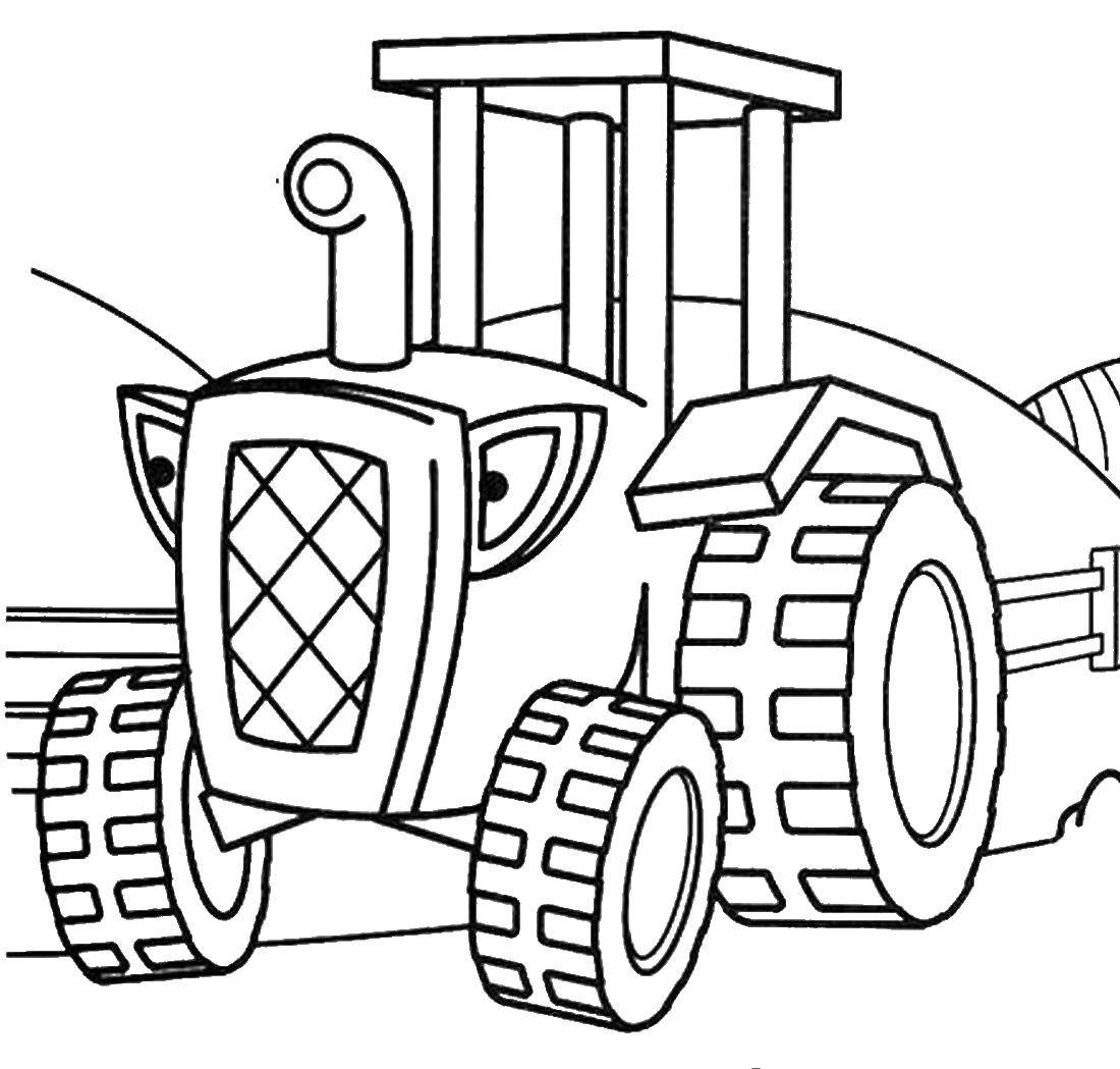Coloring Tractor. Category tractor. Tags:  Transport, tractor.