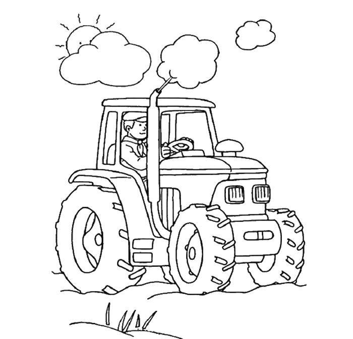 Coloring Tractor. Category tractor. Tags:  Transport, tractor.