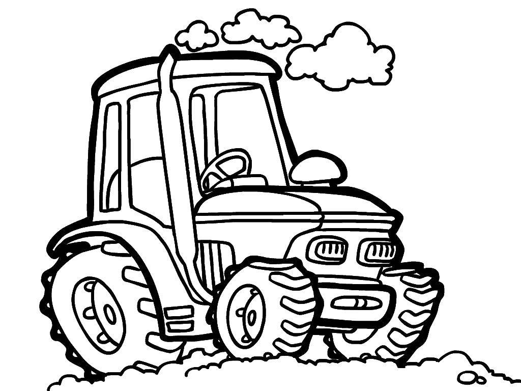 Название: Раскраска Трактор. Категория: трактор. Теги: Транспорт, трактор.