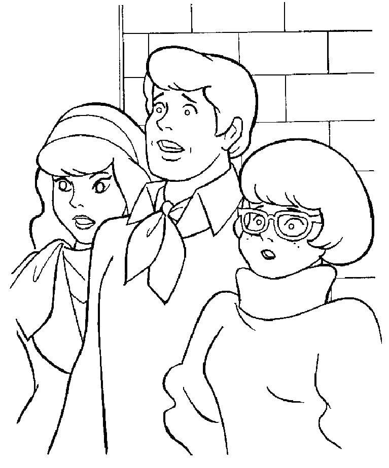 Coloring Daphne, Fred and Velma. Category Scooby Doo. Tags:  Daphne , Fred and Velma, Scooby Doo.