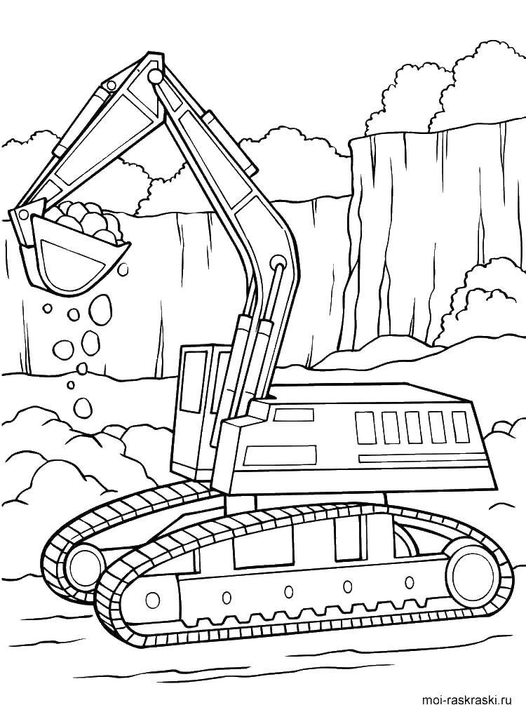 Coloring Excavator. Category tractor. Tags:  tractor, excavator.