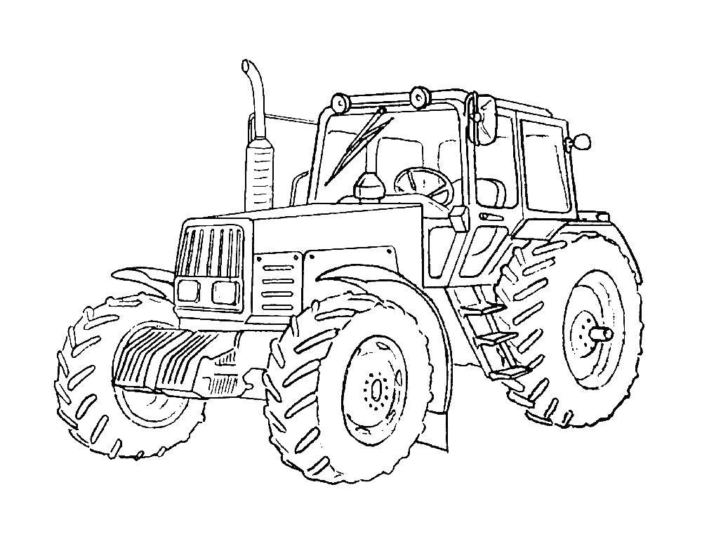 Название: Раскраска Трактор. Категория: трактор. Теги: Транспорт, трактор.