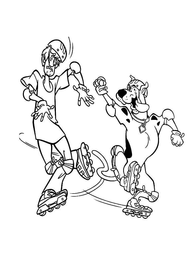 Coloring Scooby Doo and shaggy roller-skate. Category Scooby Doo. Tags:  Scooby Doo, Shaggy.