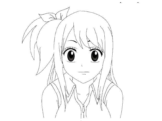 Coloring Draw anime girl. Category anime face. Tags:  anime girl.