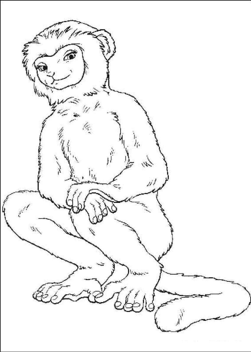 Раскраска про обезьянку Яшку
