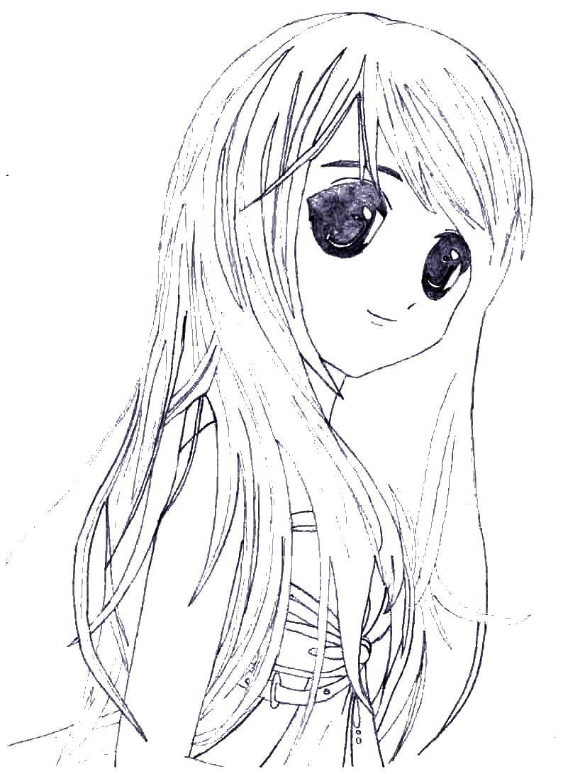 Coloring Draw anime girl. Category anime. Tags:  anime girl.