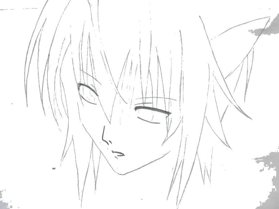 Coloring Draw anime face. Category anime Chara keepers. Tags:  anime, drawing, body, face.