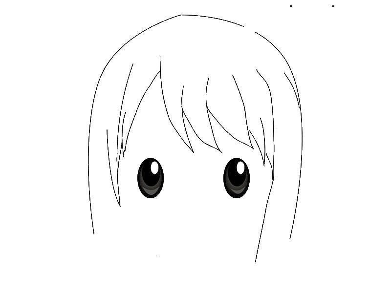 Coloring Draw anime face. Category anime face. Tags:  anime, drawing, body, face.