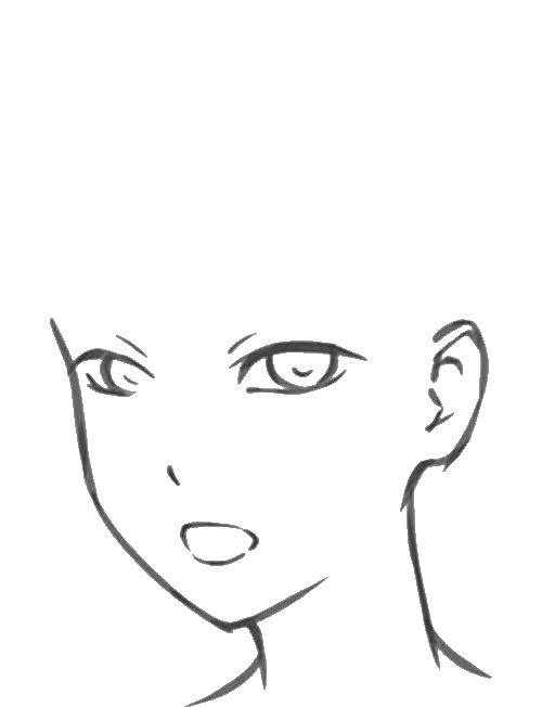 Coloring Draw anime face. Category anime face. Tags:  anime, drawing, body, face.
