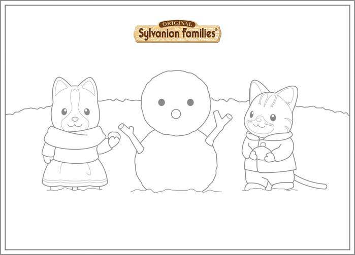 Coloring Silvania family make a snowman. Category Sylvania family. Tags:  Sylvania family.