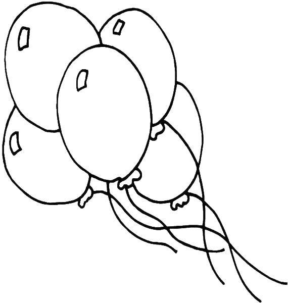 Название: Раскраска Воздушные шарики. Категория: шарики. Теги: шарики.