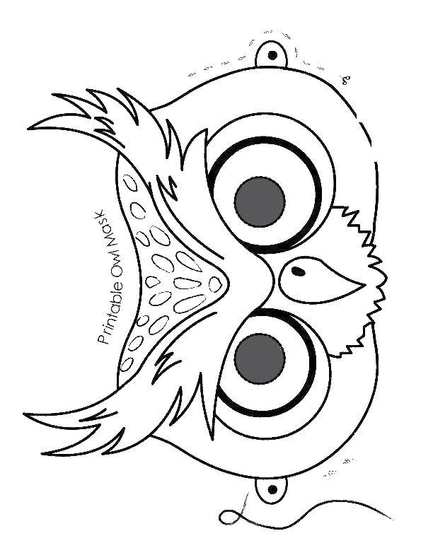 Название: Раскраска Маска совы. Категория: маска. Теги: маска. сова.