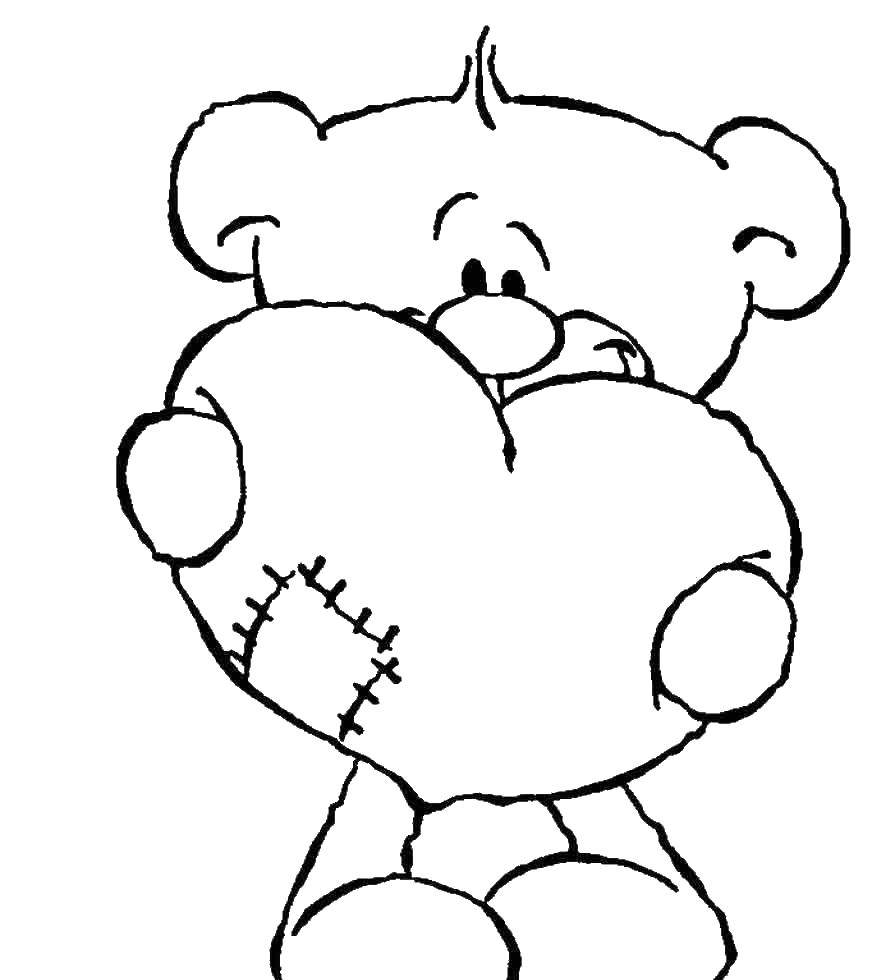 Coloring Teddy bear. Category toys. Tags:  toy , bear, Teddy.