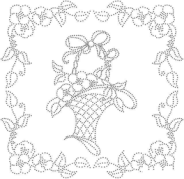 Название: Раскраска Корзина с цветами. Категория: узоры орнамент трафареты цветы. Теги: цветы, букет.