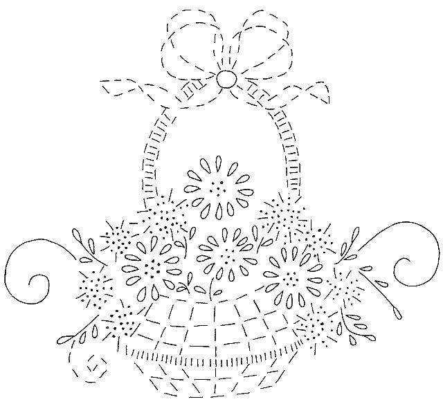 Coloring Basket with flowers. Category flowers. Tags:  flowers, plants, basket.