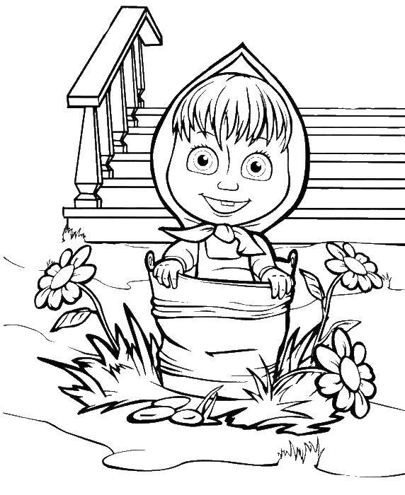 Coloring Masha. Category Masha and the bear. Tags:  cartoon, Masha and bear, Masha.