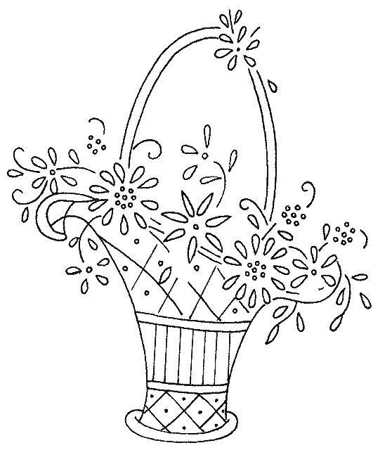 Coloring Basket with flowers. Category flowers. Tags:  basket, flowers.