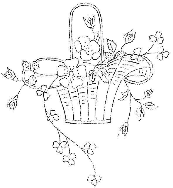 Раскраска Корзина цветов на 8 марта