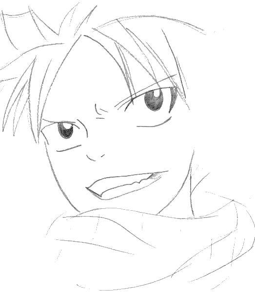 Coloring Draw anime face. Category anime fairy tail. Tags:  anime, drawing, body, face.