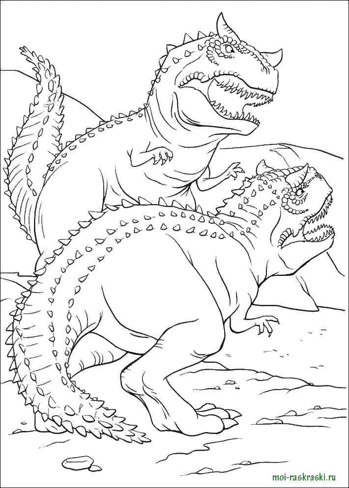 Coloring Tetrapody fight. Category dinosaur. Tags:  Dinosaur.