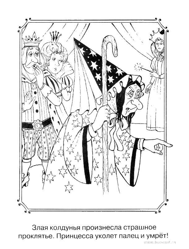 Coloring The witch sends the spell. Category Fairy tales. Tags:  witch, Princess.