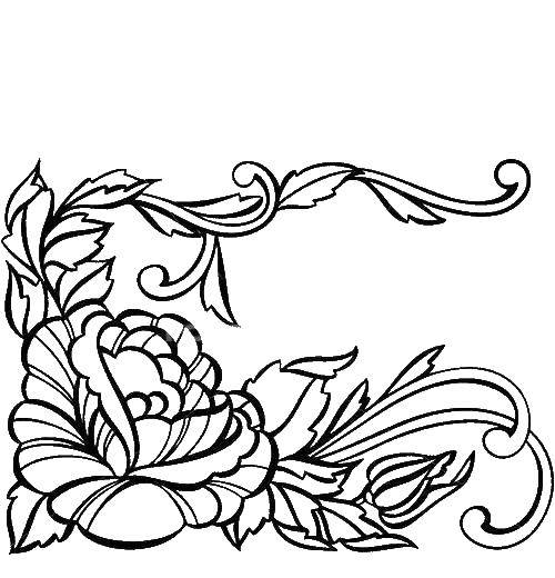 Coloring Rose. Category patterns, ornament stencils flowers. Tags:  rose.