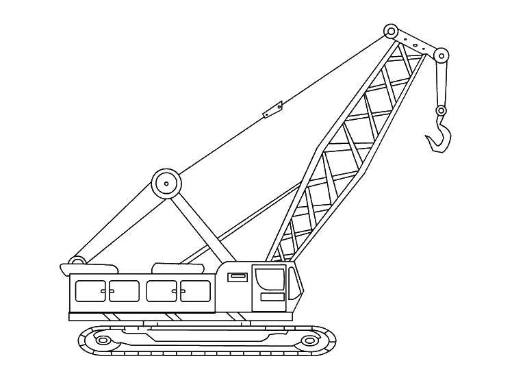 Coloring Construction crane. Category construction machinery. Tags:  building, car, equipment, crane.