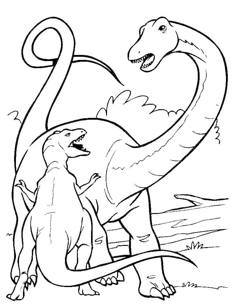 Coloring Dinosaurs fighting. Category dinosaur. Tags:  Dinosaur.