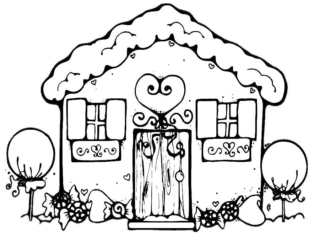 Coloring House of sweets. Category home. Tags:  house, candy, house.