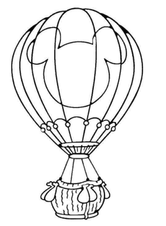 Название: Раскраска Воздушный шар. Категория: летательные аппараты. Теги: воздушный шар.