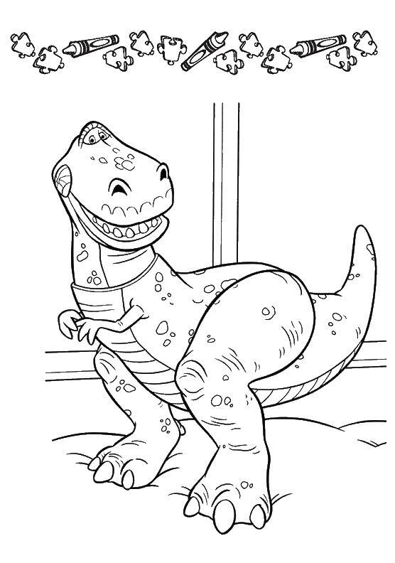 Название: Раскраска Динозавр рекс. Категория: динозавр. Теги: Динозавр.